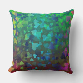 Rote und grüne herabfallende Herzen Kissen