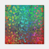 Rote und grüne herabfallende Herzen Magnet (Vorne)