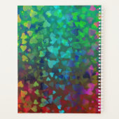 Rote und grüne herabfallende Herzen Planer (Rückseite)