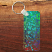 Rote und grüne herabfallende Herzen Schlüsselanhänger (Vorderseite)