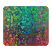 Rote und grüne herabfallende Herzen Schneidebrett (Vorderseite)