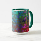 Rote und grüne herabfallende Herzen Tasse (VorderseiteRechts)