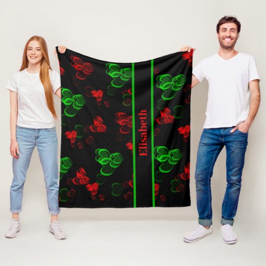 rote und grüne Herzen Fleecedecke (Beispiel)