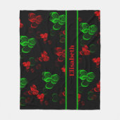 rote und grüne Herzen Fleecedecke (Vorderseite)