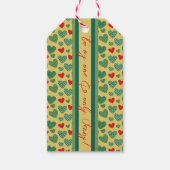 Rote und grüne Herzen Geschenkanhänger (Vorderseite)