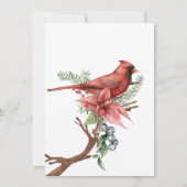 Rote und grüne Hochzeit mit Blumen Einladung (Rückseite)