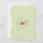 Rote und grüne Hochzeit mit Holly Beeren Einladung (Rückseite)