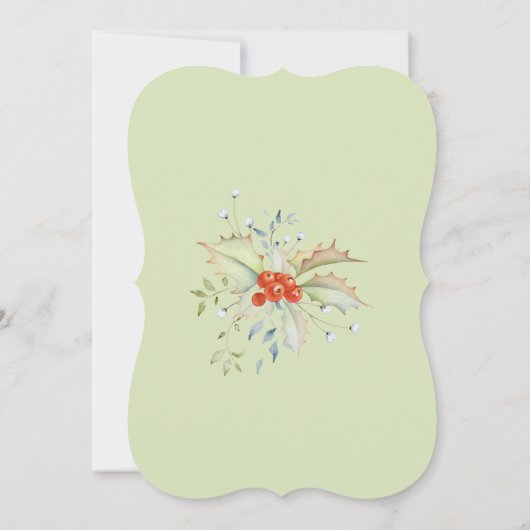 Rote und grüne Hochzeit mit Holly Beeren Einladung (Rückseite)