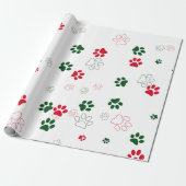 Rote und grüne Hundepfade Geschenkpapier (Ungerollt)