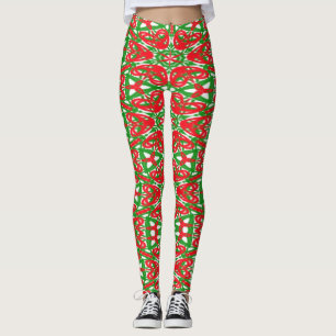 Rote und grüne Kaleidoskope Leggings