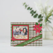 Rote und grüne Karierte Postkarte (Stehend Vorderseite)