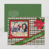 Rote und grüne Karierte Postkarte (Vorne/Hinten)