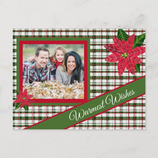 Rote und grüne Karierte Postkarte (Vorderseite)