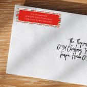 Rote und grüne Karierte Rücksendeadresse