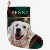 Rote und grüne Karierte Tradition Weihnachten Kleiner Weihnachtsstrumpf (Vorderseite)