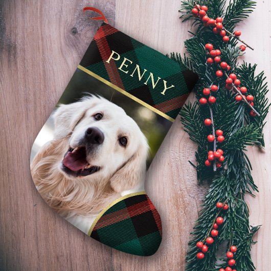 Rote und grüne Karierte Tradition Weihnachten Kleiner Weihnachtsstrumpf