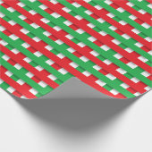 Rote und grüne Karierte Weihnachten Geschenkpapier (Ecke)