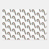 Rote und grüne Kerzenständer koordinierte Weihnach Geschenkpapier Set (Vorderseite 3)