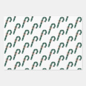 Rote und grüne Kerzenständer koordinierte Weihnach Geschenkpapier Set (Vorderseite 2)