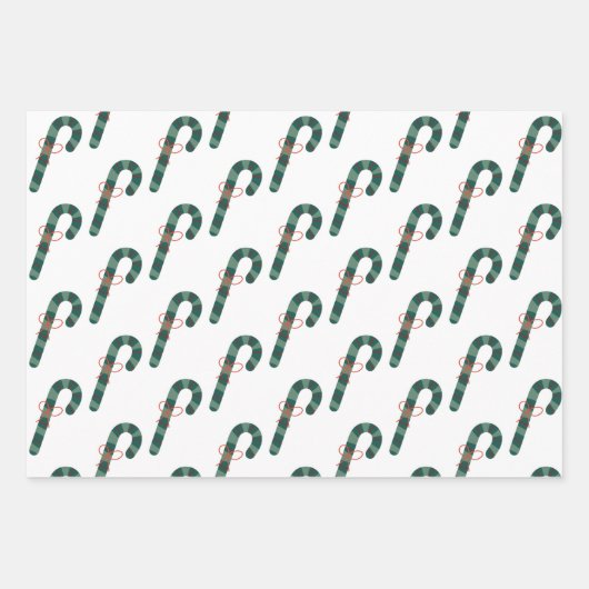 Rote und grüne Kerzenständer koordinierte Weihnach Geschenkpapier Set (Vorderseite 2)