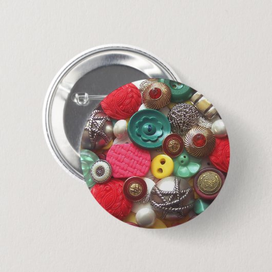 Rote und grüne Knopf-Collage Button (Vorne & Hinten)