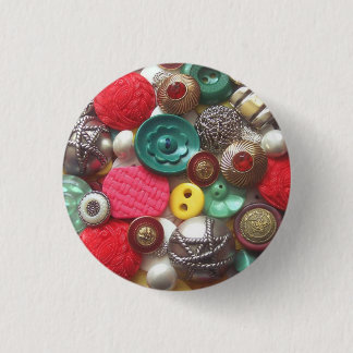 Rote und grüne Knopf-Collage Button