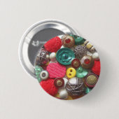Rote und Grüne Knöpfe Collage Button (Vorne & Hinten)