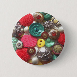 Rote und Grüne Knöpfe Collage Button