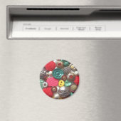 Rote und Grüne Knöpfe Collage Magnet (In Situ (Geschirrspüler))
