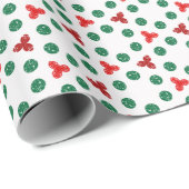 Rote und grüne Kreise Geschenkpapier (Rolleneckpunkt)