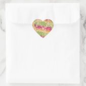 Rote und grüne kubanische Rose Herz-Aufkleber (Tasche)