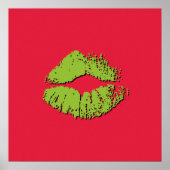 Rote und grüne küssende Lippen Poster (Vorne)