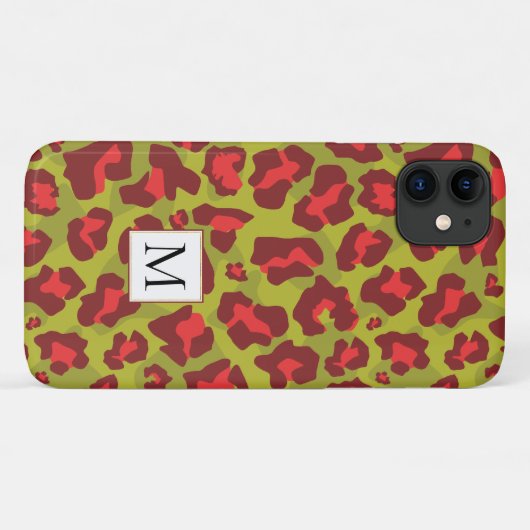 Rote und grüne Leoparden Case-Mate iPhone Hülle (Rückseite (Horizontal))
