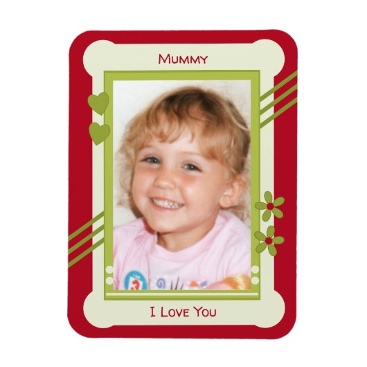 Rote und grüne Liebe, Ihr Mama Foto Magnet (Vertikal)