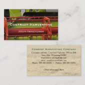 Rote und grüne Mähdreschernahaufnahme Visitenkarte (Vorne/Hinten)
