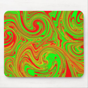 Rote und grüne Marmorkunst Mousepad