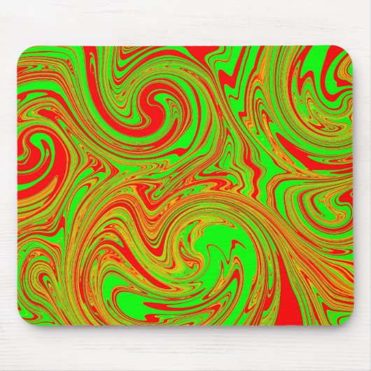 Rote und grüne Marmorkunst Mousepad (Vorne)