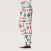 Rote und grüne Messe Isle Print Leggings (Links)