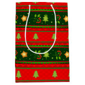 Rote und grüne mittelgroße Geschenktasche Mittlere Geschenktüte (Vorderseite)