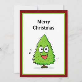 Rote und grüne Moderne Cool-Minimale Weihnachtsbau Feiertagskarte