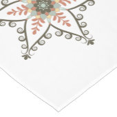 Rote und grüne moderne Schneeflocken Mittelgroßer Tischläufer (Ecke)