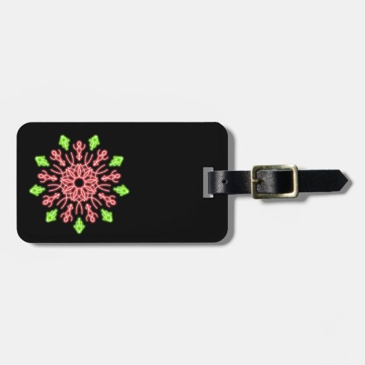Rote und grüne Neonerde Blume Gepäckanhänger (Vorderseite horizontal)