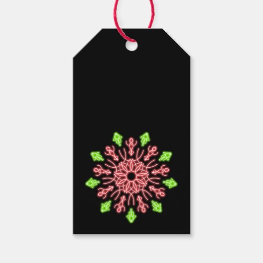 Rote und grüne Neonerde Blume Geschenkanhänger (Vorderseite)