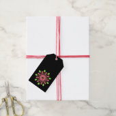 Rote und grüne Neonerde Blume Geschenkanhänger (Mit Garn)