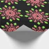 Rote und grüne Neonerde Blume Geschenkpapier (Ecke)