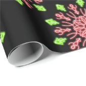 Rote und grüne Neonerde Blume Geschenkpapier (Rolleneckpunkt)