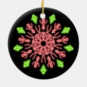 Rote und grüne Neonerde Blume Keramik Ornament (Hinten)