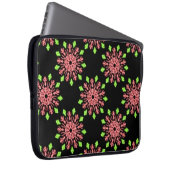 Rote und grüne Neonerde Blume Laptopschutzhülle (Vorne Rechts)