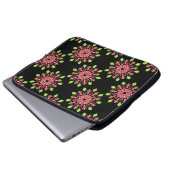 Rote und grüne Neonerde Blume Laptopschutzhülle (Vorne Knopf)