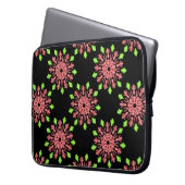 Rote und grüne Neonerde Blume Laptopschutzhülle (Vorderseite Links)